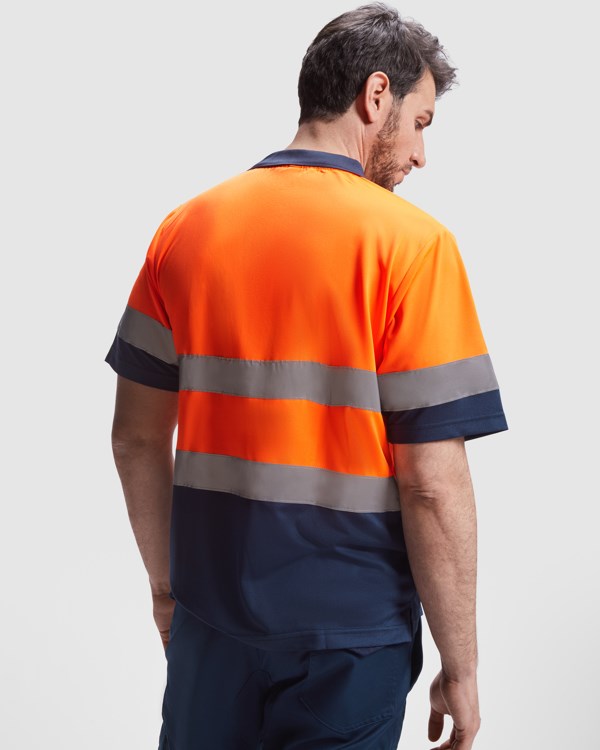 AV POLARIS POLO SHIRT S/4XL NAVY BLUE/FLUOR ORANGE