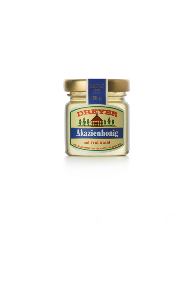 Bienenhonig von DREYER Akazienhonig im 50 g Gläschen