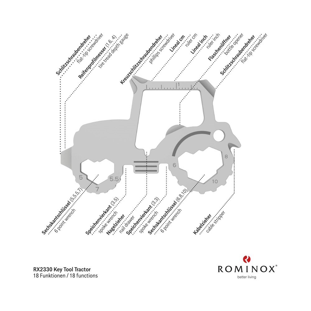 ROMINOX® Key Tool // Tractor - 18 functions (Traktor)