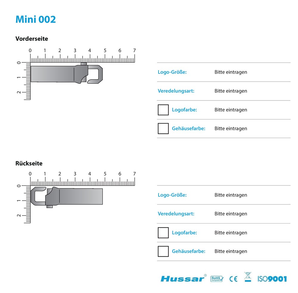 USB-Stick Mini 002 USB 2.0 COB   1 GB SilberSilberUSB 2.0 Flash Disk 1 GB