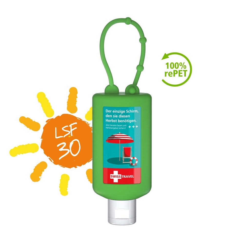 Sonnenmilch LSF 30, 50 ml Bumper grün, Body Label (R-PET)