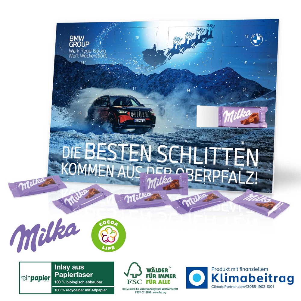 Tisch-Adventskalender Organic mit Milka Schokolade