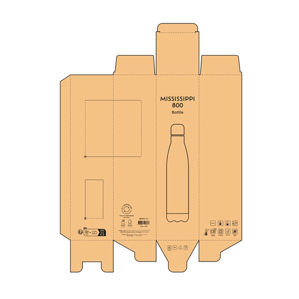 Mississippi 800 Trinkflasche recy. Edelstahl 810 ml  - Weiß