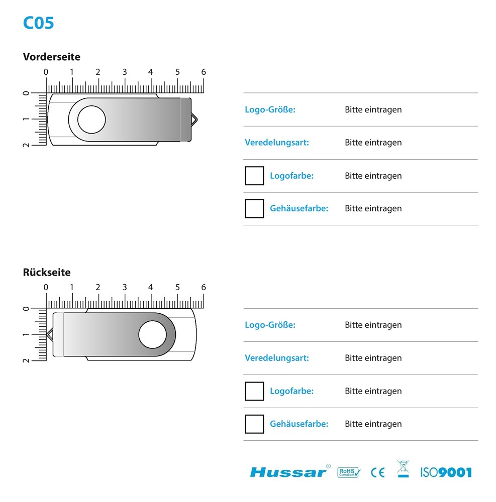 USB-Stick C05 USB 2.0 Flash Disk  16 GB Blau TransparentBlau TransparentUSB 2.0 Flash Disk 16 GB