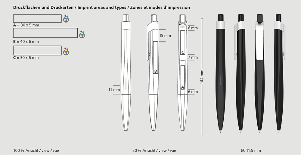 Klio-Eterna - Shape recycling pencil - Feinminen-Druckbleistiftmagenta