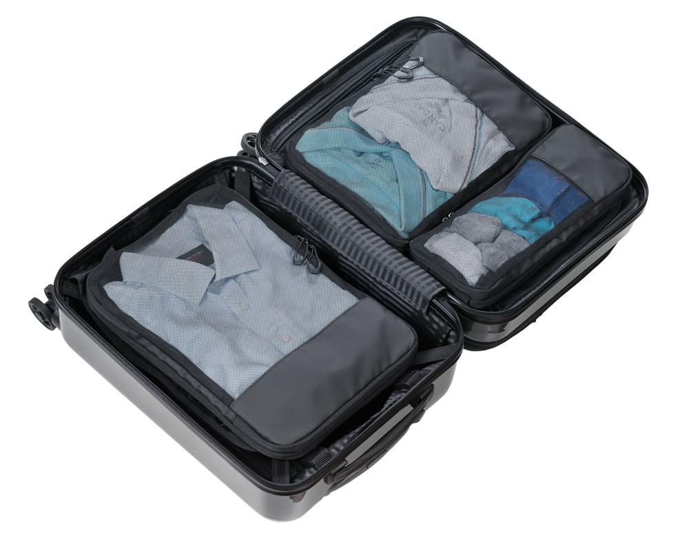 TROIKA Reise-Kompressionstaschen Set TROIKA BLACK PACKING CUBES