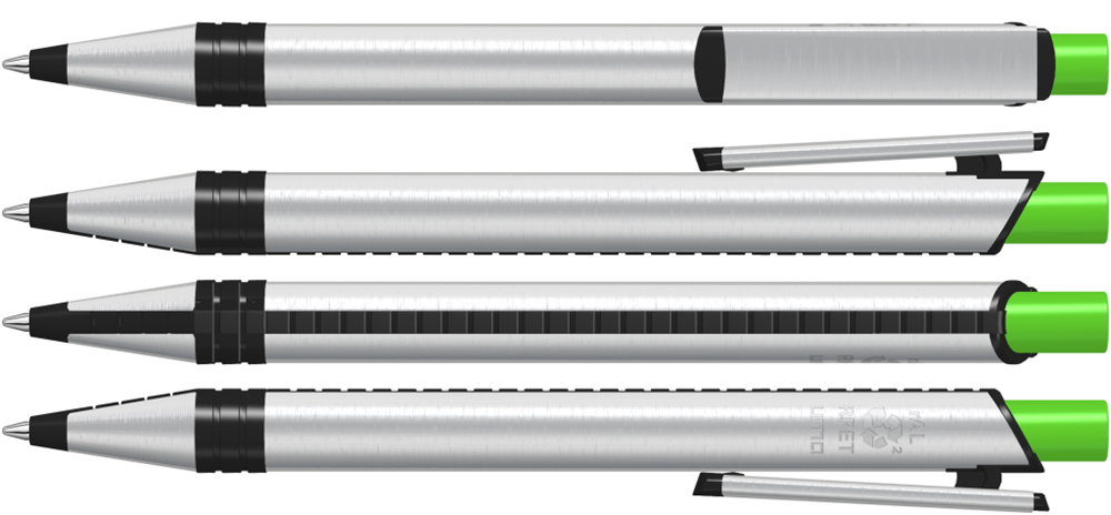 RECYCLED PET PEN ALUMA, mittelgrün