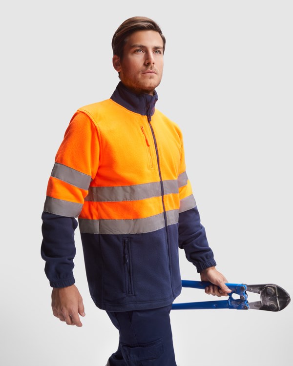 AV ALTAIR FLEECE JACKET S/4XL NAVY BLUE/FLUOR ORANGE