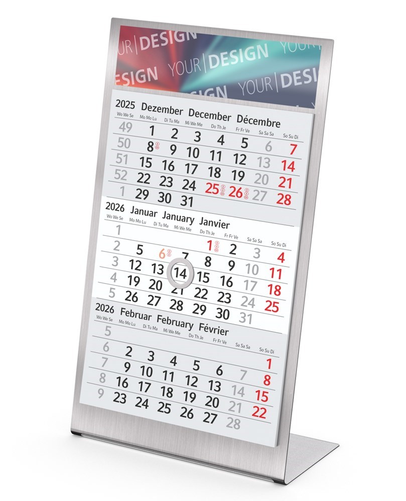 Tischkalender Desktop 3 Steel Bestseller, 2 Jahre