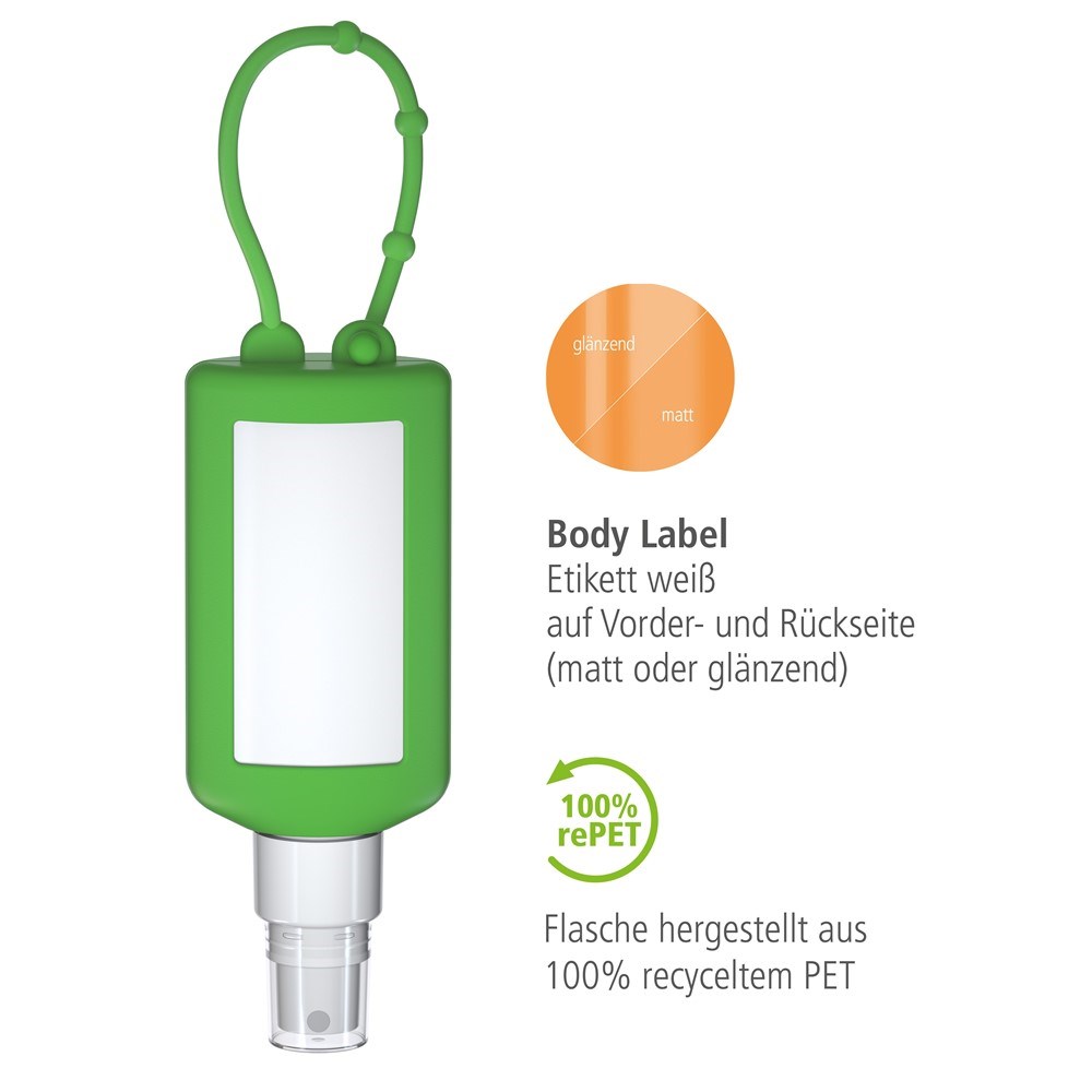 Lavendel-Spray, 50 ml Bumper grün, Body Label (R-PET)