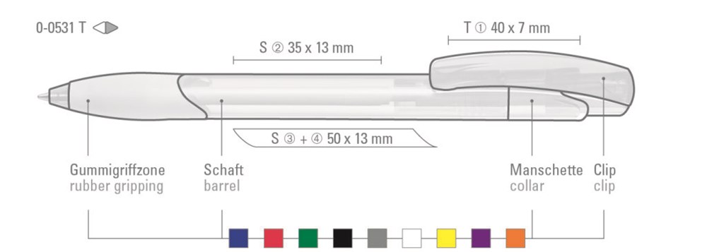 OMEGA grip transparent, blau