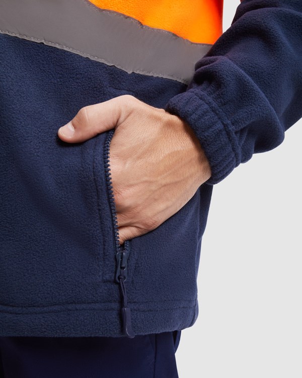 AV ALTAIR FLEECE JACKET S/4XL NAVY BLUE/FLUOR ORANGE