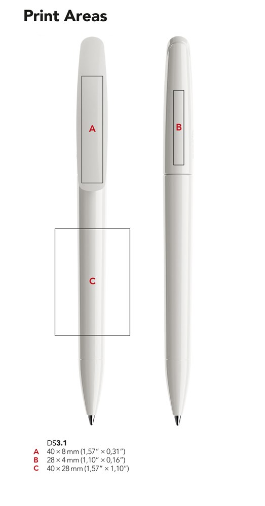 Prodir DS3.1 TFS Gefrostet mit satinierter MetallspitzeKlar gefrostet