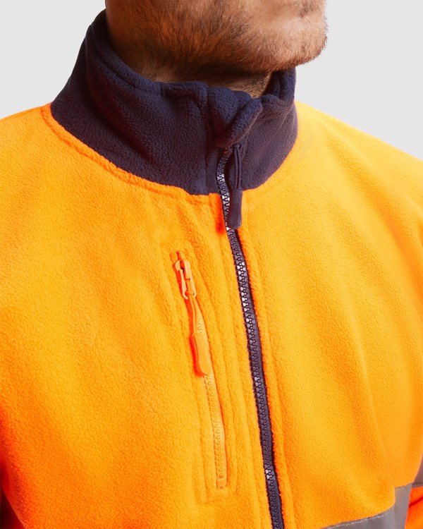 AV ALTAIR FLEECE JACKET S/4XL NAVY BLUE/FLUOR ORANGE