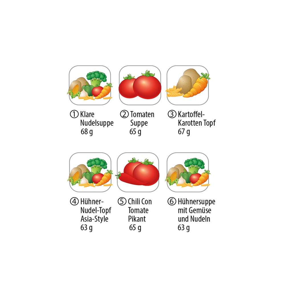 BIO Suppen ca. 63 g bis 68 g  ,  Inhalt:  Kartoffel-Karotten Topf