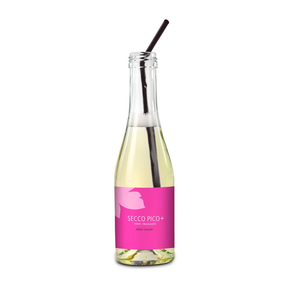 Promo Secco Piccolo - Flasche klar - Kapselfarbe Weiß, 0,2 l