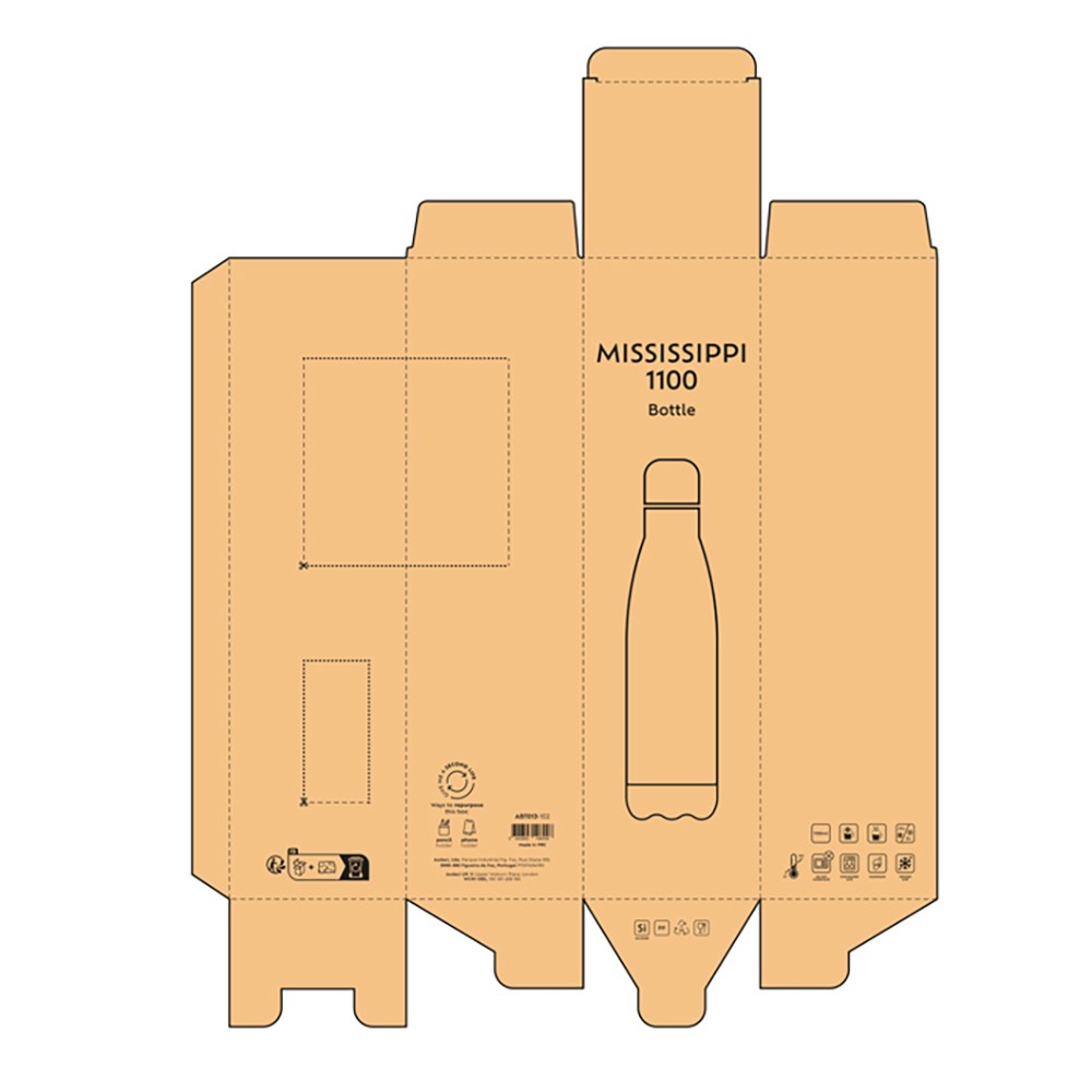 Mississippi 1100 Trinkflasche recy.Edelstahl 1100 ml  - Armeegrün