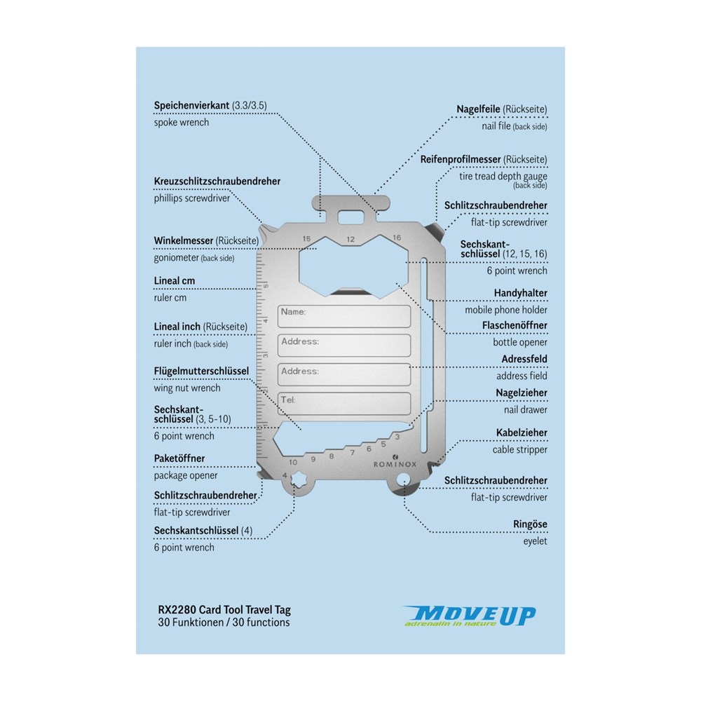 ROMINOX® Card Tool // Travel Tag - 30 Funktionen