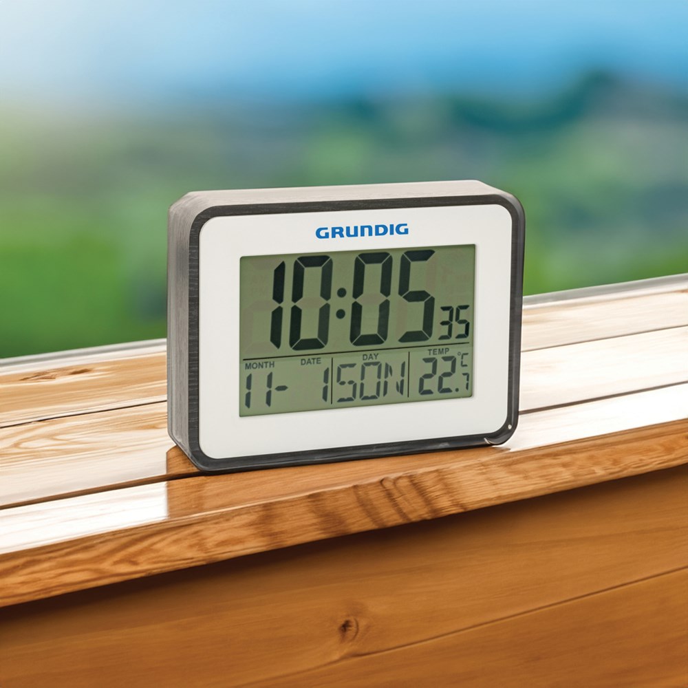 Grundig Thermometer, Wecker und Kalender