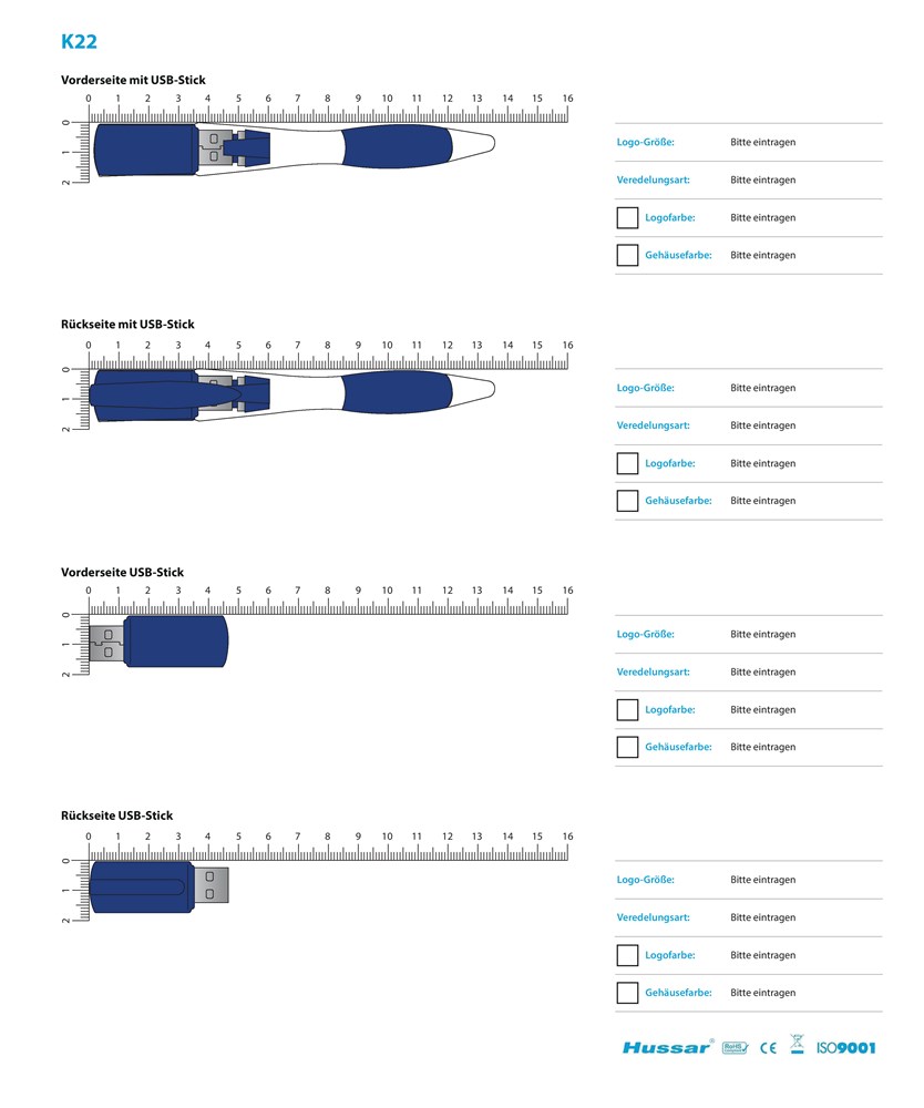 USB-Stick K22 USB 2.0 Flash Disk  32 GB BlauBlauUSB 2.0 Flash Disk 32 GB