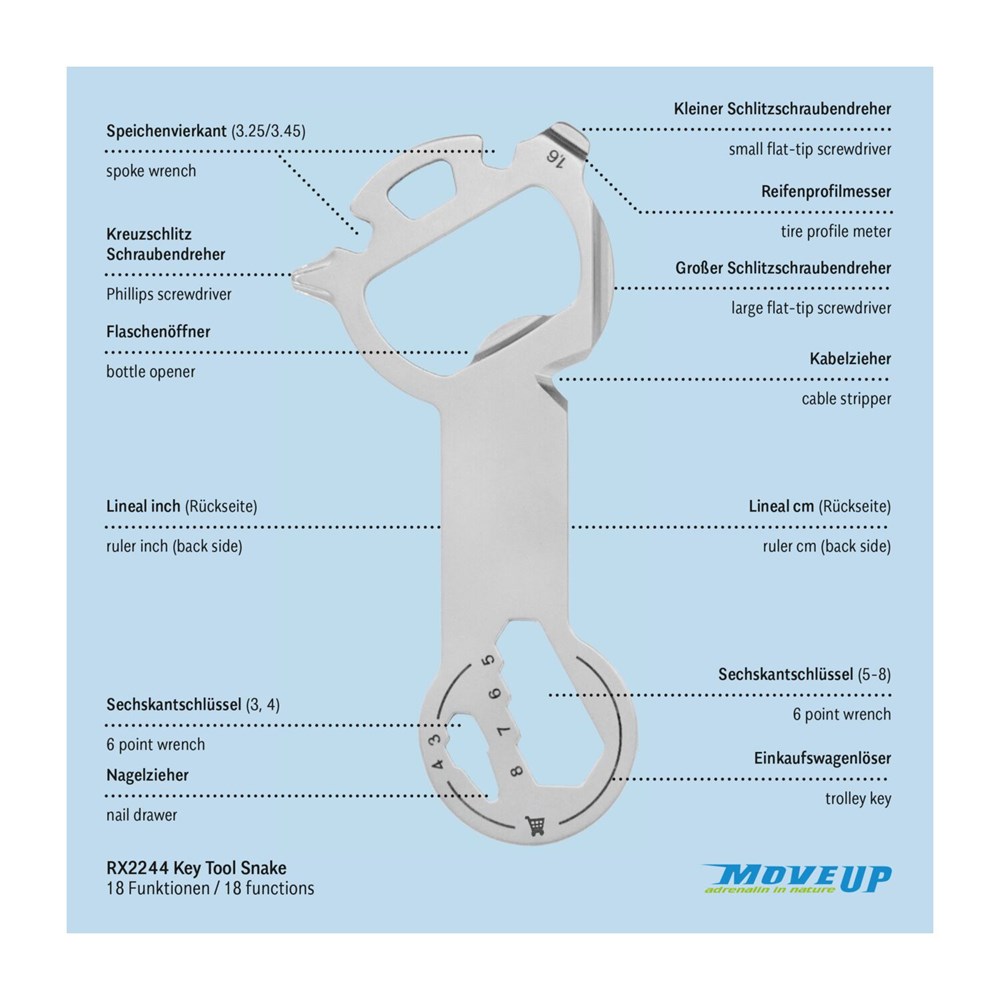 ROMINOX® Key Tool // Snake - 18 Funktionen