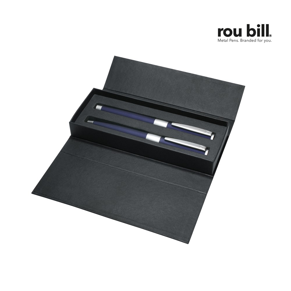 roubill Image   Chrome Set (Drehkugelschreiber+ Rollerball)blue